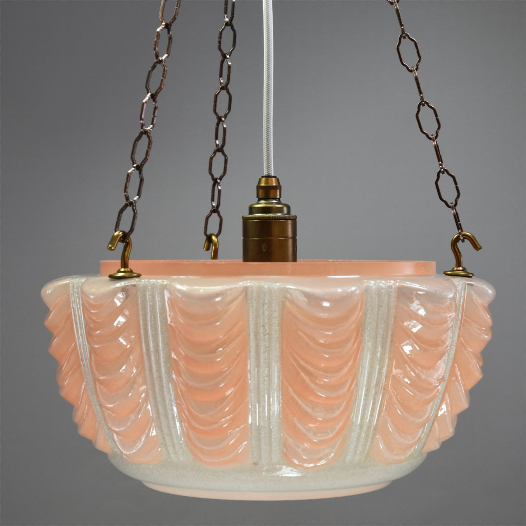 1940s-1950s flycatcher frosted glass ceiling light 
