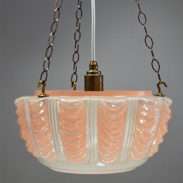 1940s-1950s flycatcher frosted glass ceiling light
