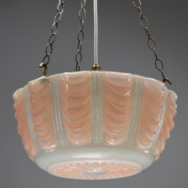 1940s-1950s flycatcher frosted glass ceiling light