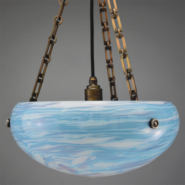 Stunning 1920s-1930s art deco  flycatcher with blue marbling