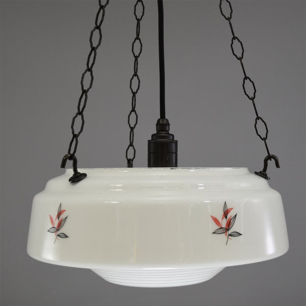1950s Mid-Century white glass flycatcher