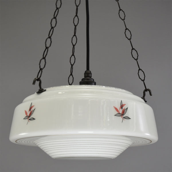1950s Mid-Century white glass flycatcher