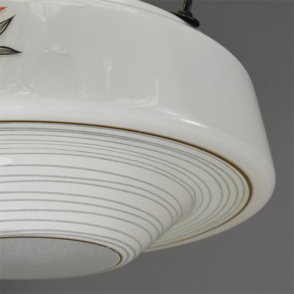 1950s Mid-Century white glass flycatcher