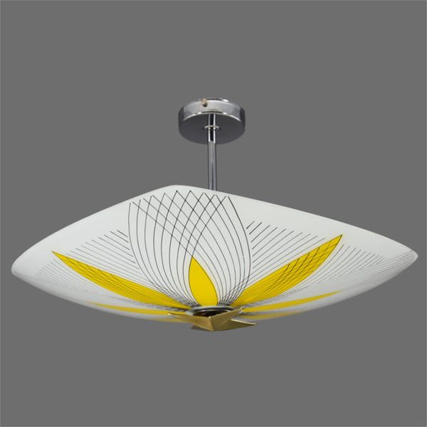 Napako Mid-Century Modern glass semi-flush/fixed ceiling light and two wall lights