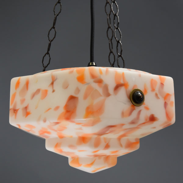 Extremely impressive large art deco glass flycatcher/plafonnier
