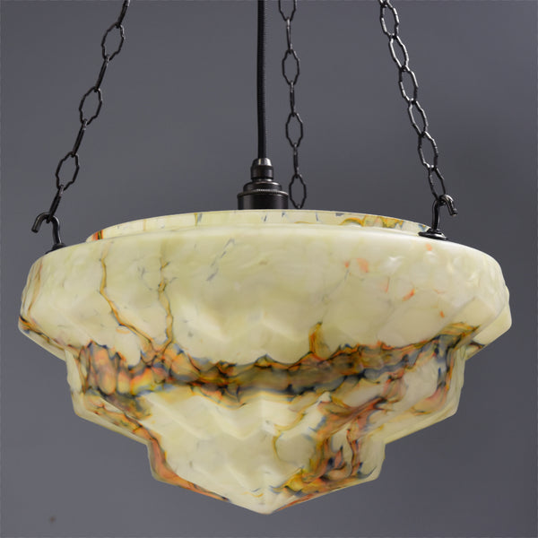 Impressive extra large art deco glass flycatcher light
