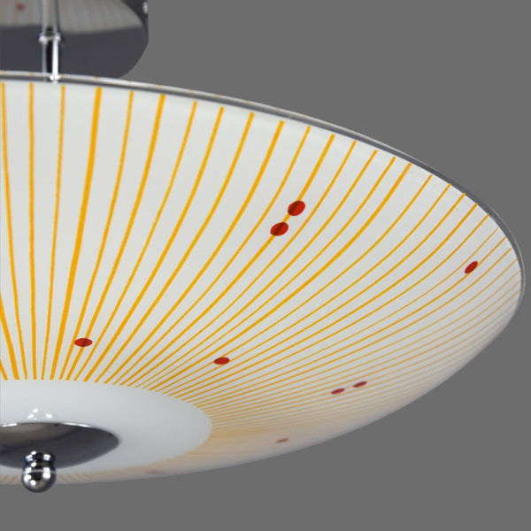 1950s-1960s Mid-Century Modern glass semi-flush/fixed ceiling light