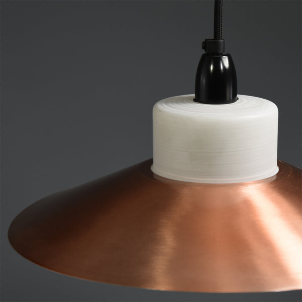 1960s Mid-Century Modern copper coolie pendant shade