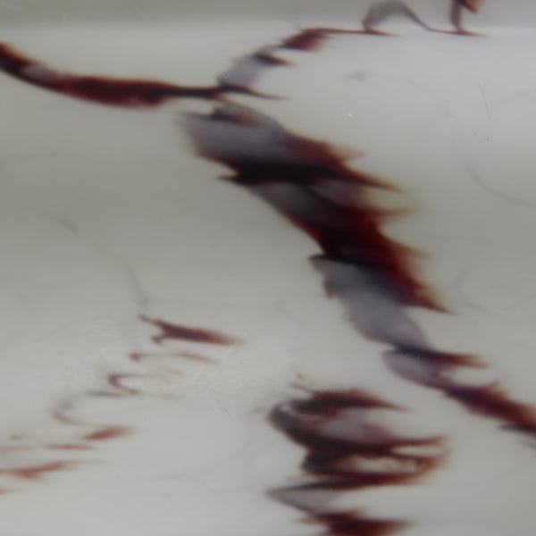 flycatcher glass bowl ceiling light with jagged brown and burgundy marbling