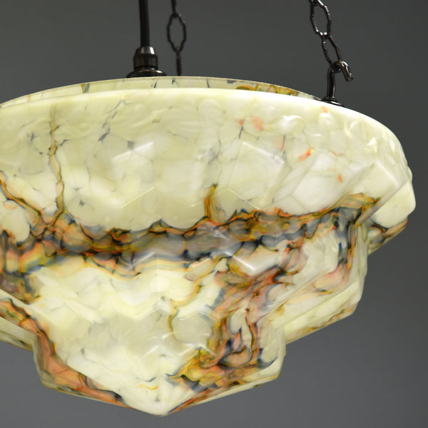 Impressive extra large art deco glass flycatcher light