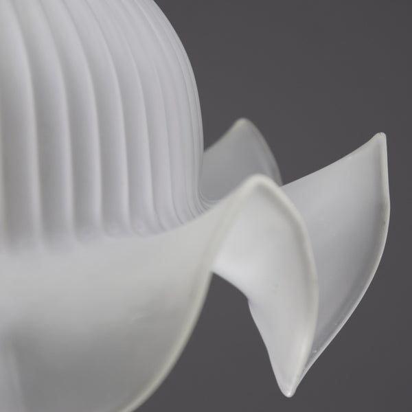 French wavy edged opaque glass pendant light