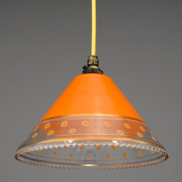 1950s-1960s deep coolie shape pendant light