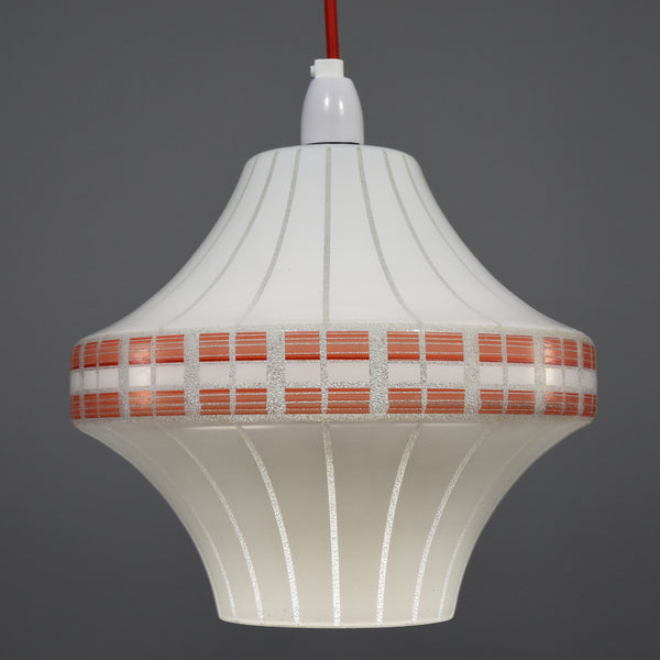 1950s-1960s retro white glass pendant shade