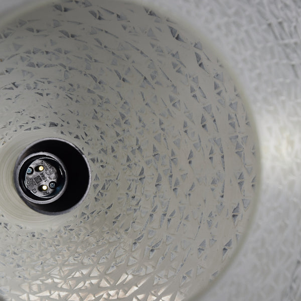 1960s-1970s Clear glass pendant light with gold frosted patterning