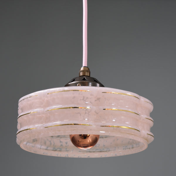 1930s-1950s Set of 3 period pendant light shades