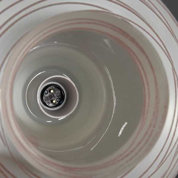 Mid Century Modern White glass shade with pink swirl pattern