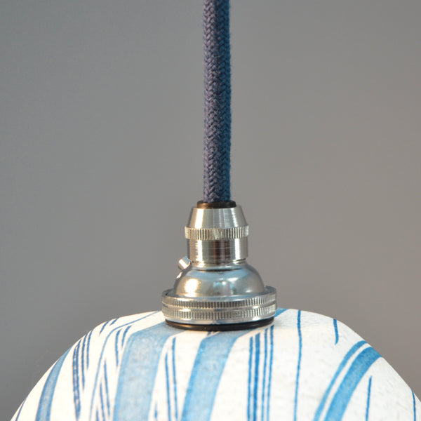 Blue Coarse Weave Linen Cable and chrome fittings