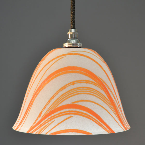 Landlines Pate de verre glass Pendant/Ceiling lights white and orange