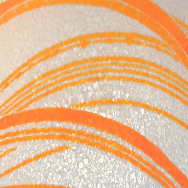 Landlines Pate de verre' glass Pendant/Ceiling lights white and orange