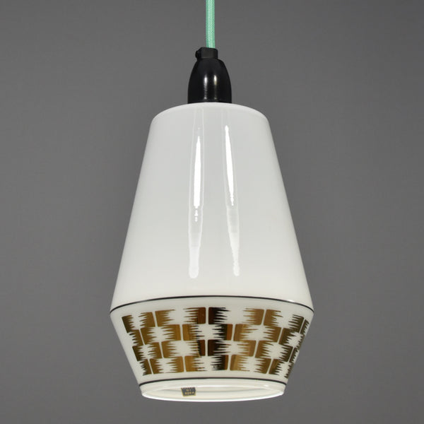 Mid-Century Modern French white glass ceiling light