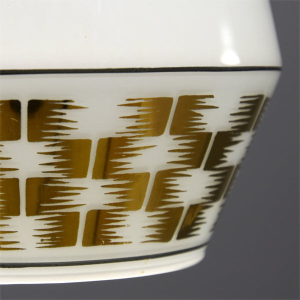 Mid-Century Modern French white glass ceiling light