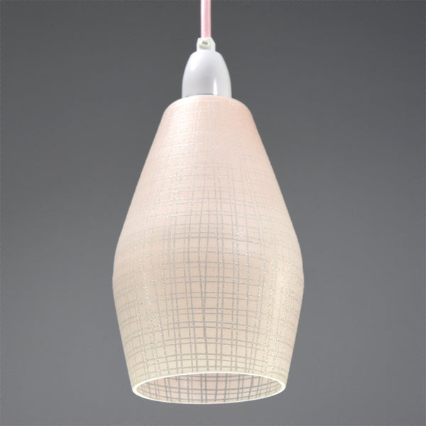 Pink Frosted Opaque Glass Vintage 1950s pendant