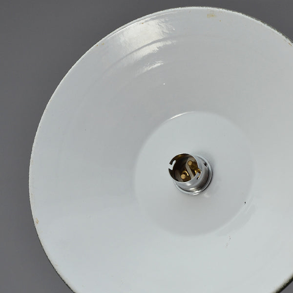 Vintage French light green enamel coolie pendant light