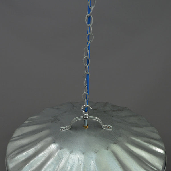 Repurposed galvanised dustbin lid  Ceiling Light/Pendant Light