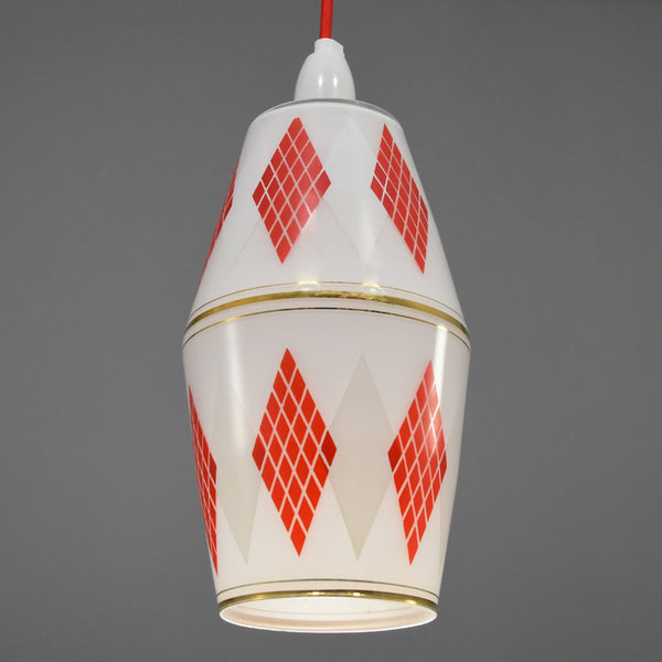 Mid-century modern white glass ceiling light