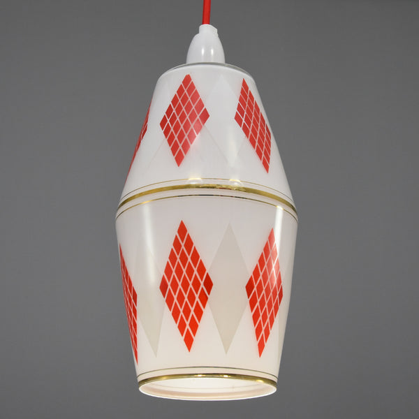 Mid-century modern white glass ceiling light