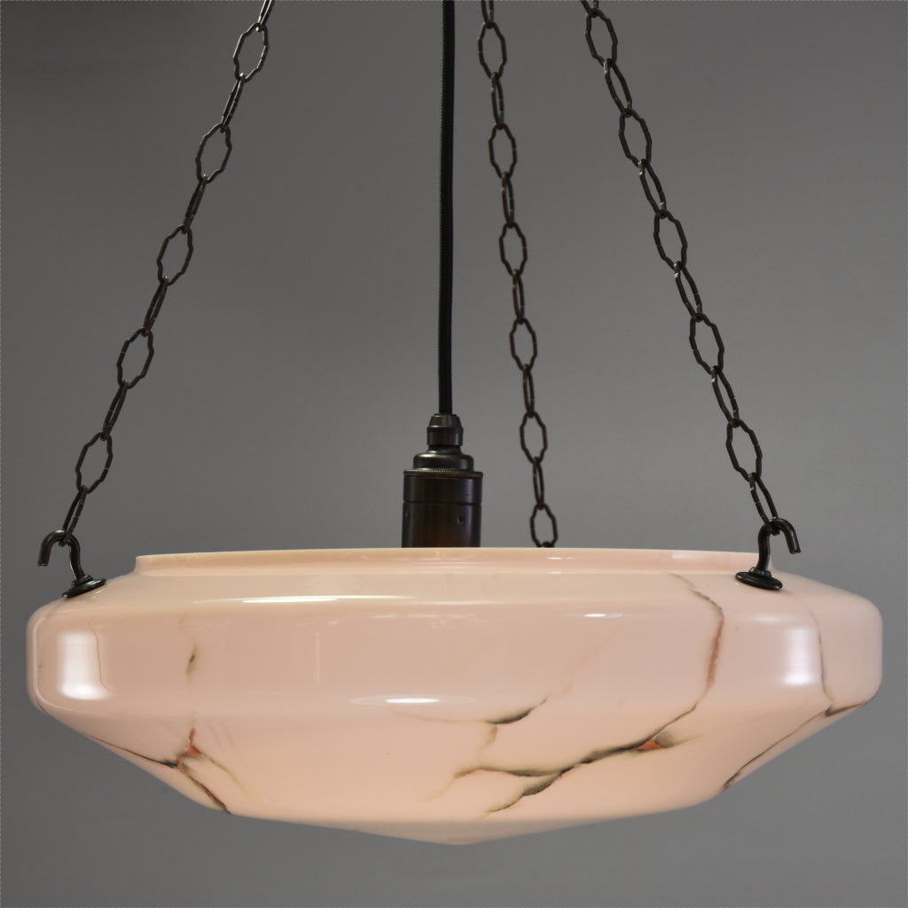 1920s-1940s pink glass flycatcher glass ceiling light 