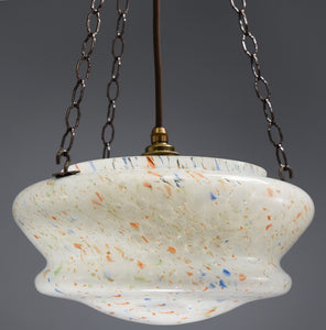 1940s-1950s Flakestone white glass flycatcher ceiling light