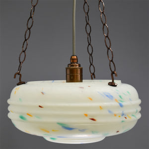1940s-1950s flycatcher ceiling light with multi-colour flecks