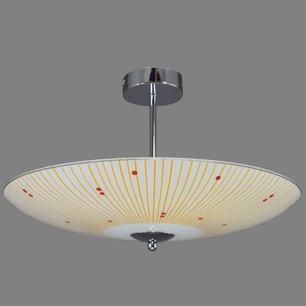 1950s-1960s Mid-Century Modern glass semi-flush/fixed ceiling light