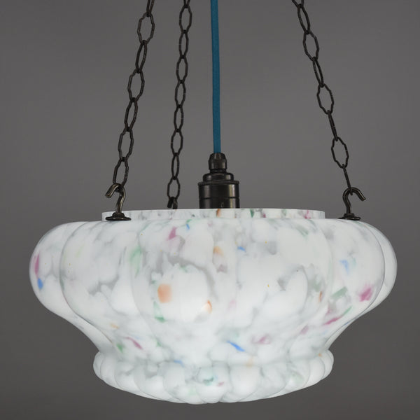 Art deco plafonnier glass bowl ceiling light with jelly mould design