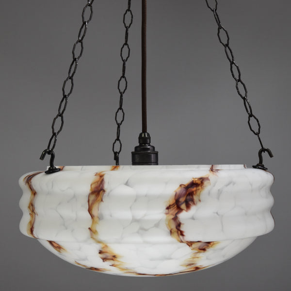 Extra large 1920s-1950s flycatcher/Plafonnier glass bowl ceiling light