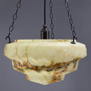 Impressive extra large art deco glass flycatcher light