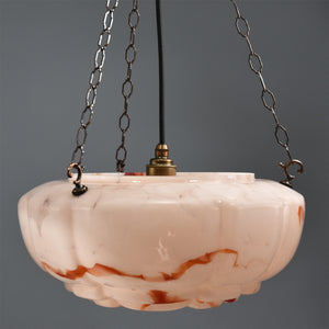 Large flycatcher ceiling light with pink glass