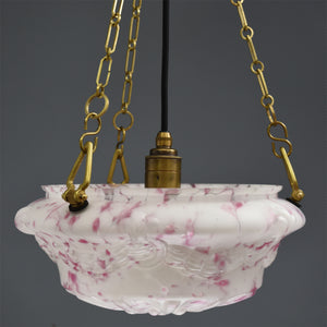 Semi-opaque white glass art deco flycatcher ceiling light