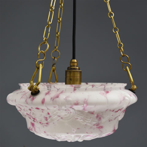 Semi-opaque white glass art deco flycatcher ceiling light