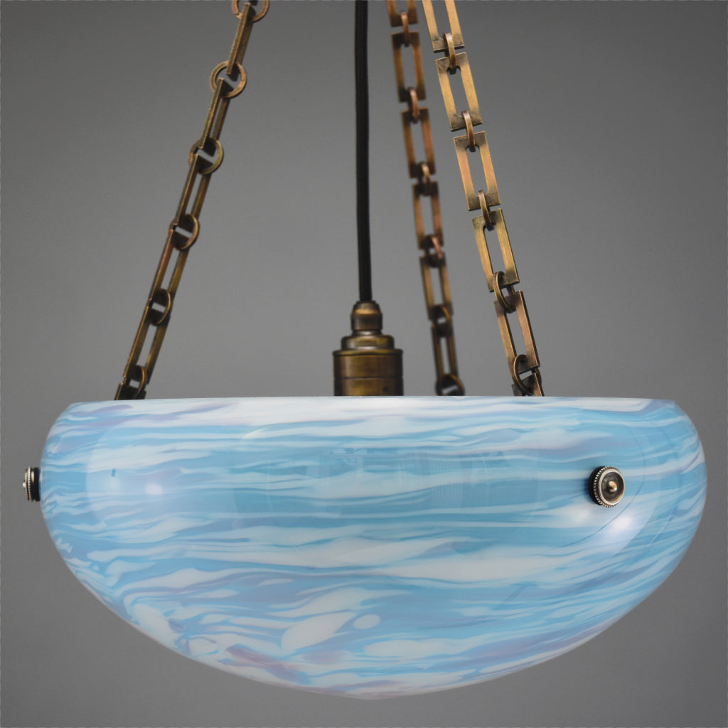Stunning 1920s-1930s art deco  flycatcher with blue marbling