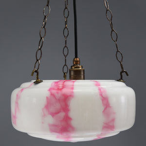 Substantial 1920s-1940s Flycatcher ceiling light with 
magenta marbling