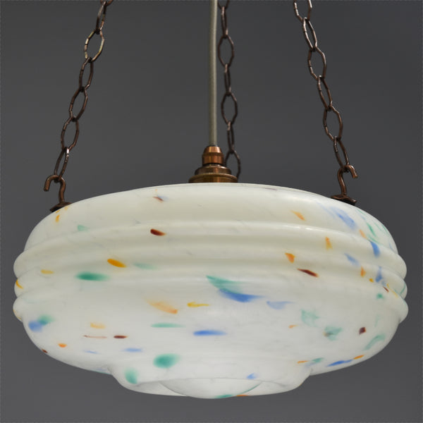 1940s-1950s flycatcher ceiling light with multi-colour flecks