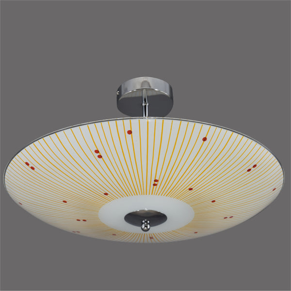 1950s-1960s Mid-Century Modern glass semi-flush/fixed ceiling light