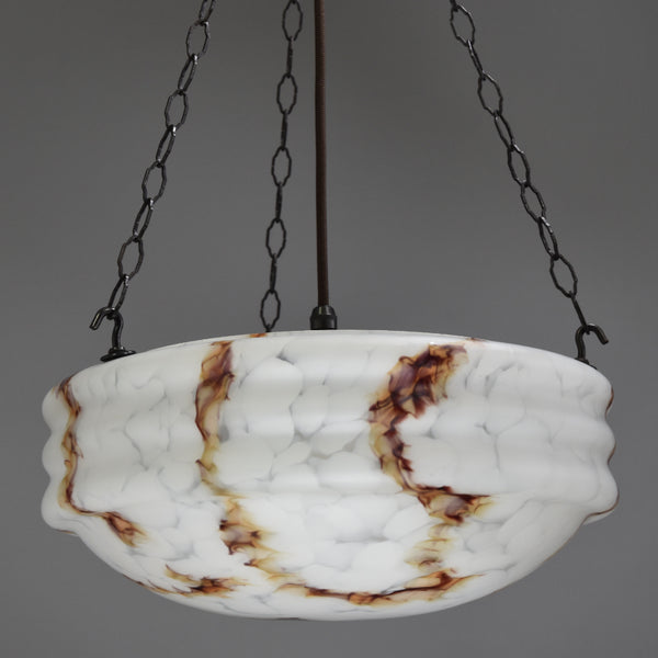 Extra large 1920s-1950s flycatcher/Plafonnier glass bowl ceiling light