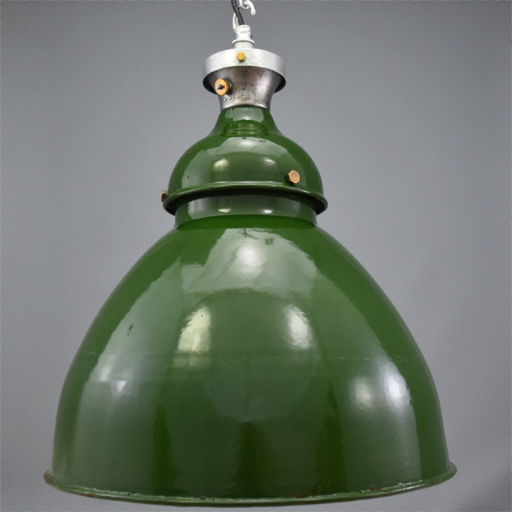 Extra large 1950s 'Benjamin' industrial pendant shades