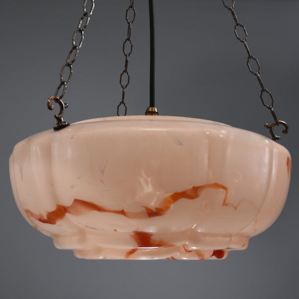 Large flycatcher ceiling light with pink glass