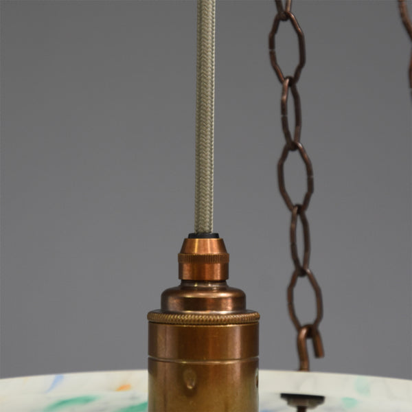 1940s-1950s flycatcher ceiling light with multi-colour flecks