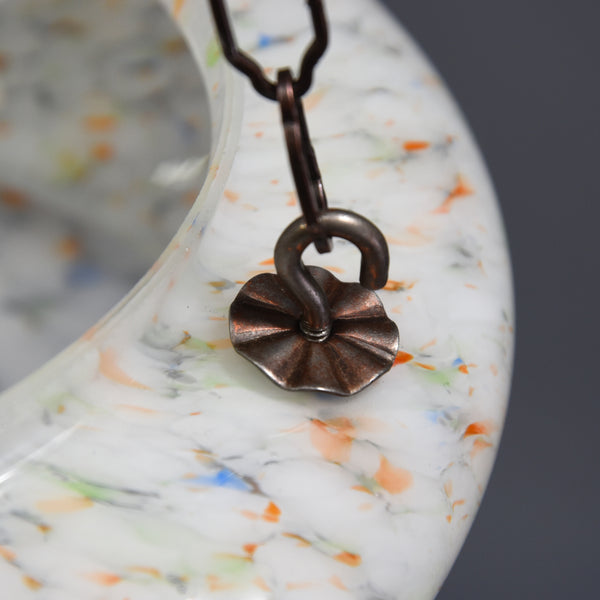 1940s-1950s Flakestone white glass flycatcher ceiling light