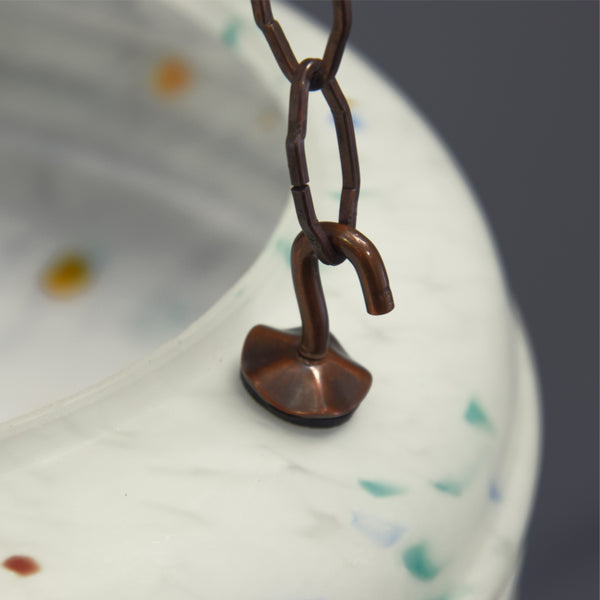 1940s-1950s flycatcher ceiling light with multi-colour flecks